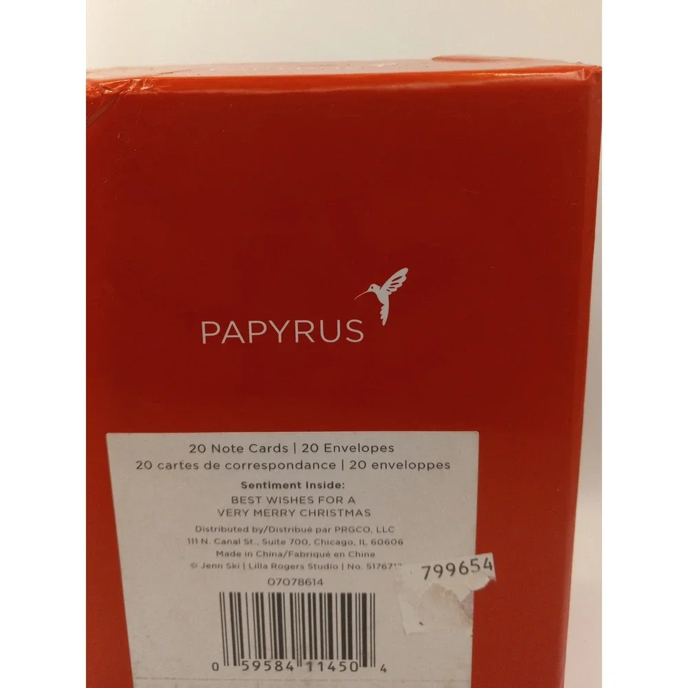 Papyrus Christmas Cards Boxed Set 20ct Jenn Ski Modern Tree Holiday Stationery‎